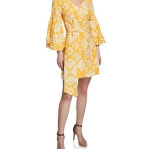 Mestiza yellow white floral Cadiz wrap dress Size  L